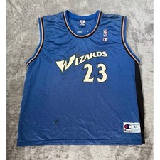 Champion Michael Jordan Washington Wizards 23 NBA Jersey Blue Mens Size 44 Large