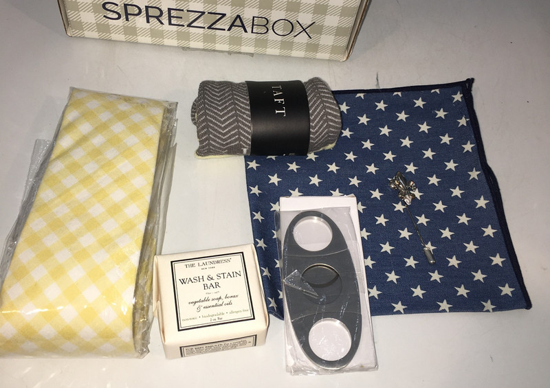 Delta Sprezzabox Necktie, Pocket Square, Sock, Soap, Lapel Pin, Cigar Cutter #19