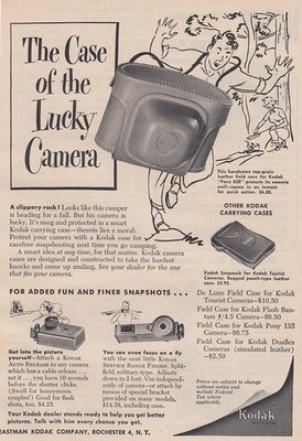 1951 Kodak: The Case of the Lucky Camera Vintage Print Ad