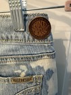 Hint H Jeans Women's 7 Bleach Splatter Design Blue Denim Long Vintage Mexico — photo 8