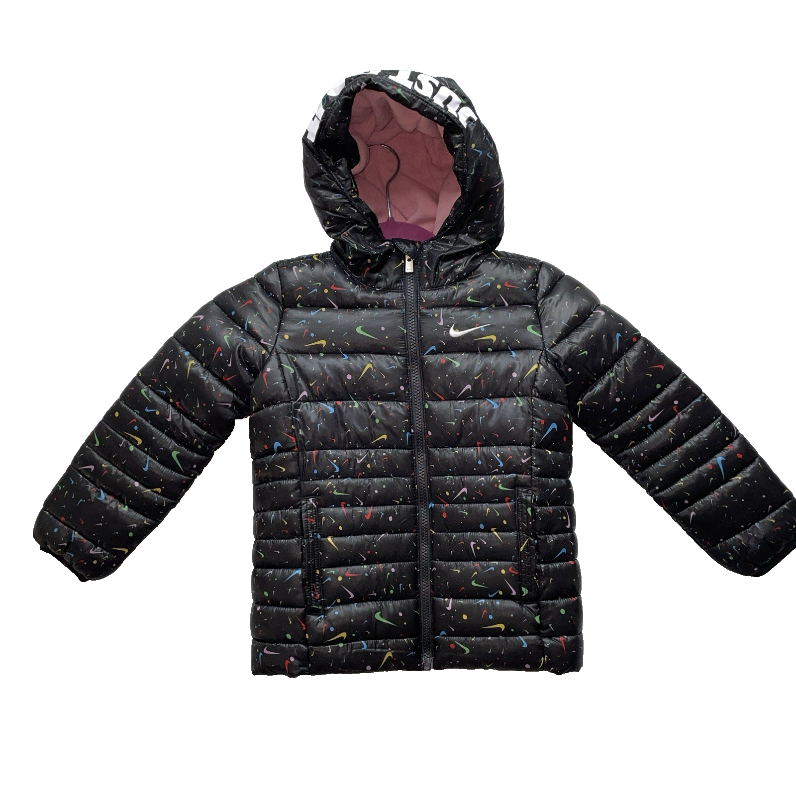 SACAI X NIKE Giacca Nike bambina taglia 4T nera con logo swoosh puffer coat