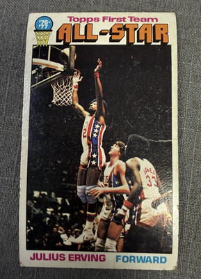 1976-77 Topps #127 Julius Erving All-Star New York Nets Tall Boy Basketball