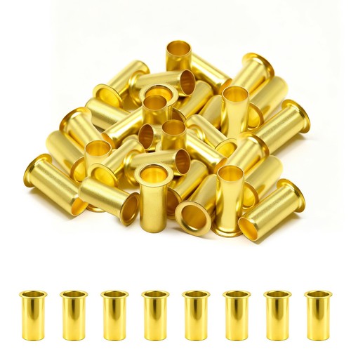 60PCS Brass Compression Tube Inserts 3/8 Inch for Oil Air Brake Lines and
