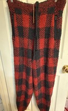 Skims Cozy Knit Jogger Pant Sherpa Brick Buffalo Check S/M