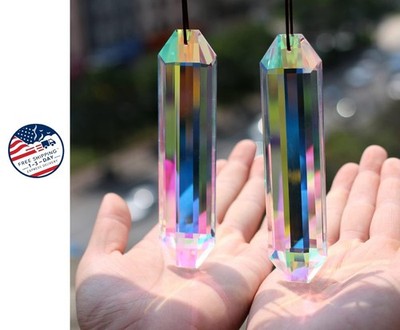2 prismas de cristal grandes de 5'' para atrapar el sol, con prisma de cristal