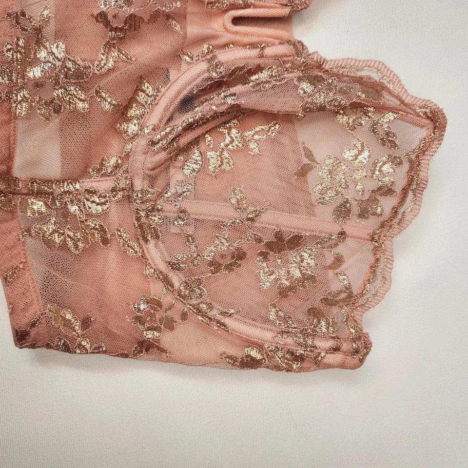 Victorias Secret Dream Angels Corsé de Encaje Sujetador Sin Tirantes Rosa Demure 36DD Foto 3 de 4