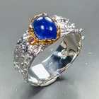 Jewelry gem Blue Sapphire Ring 925 Sterling Silver Size 8 /R473866