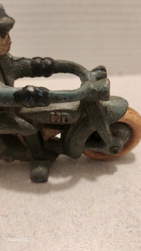 ¡Juguete de motocicleta Harley Davidson de hierro fundido vintage para 2 pasajeros! - Imagen 2 de 15
