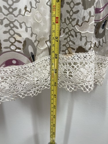 Poleci Women’s Silk Boho Slip Midi Dress With Crochet Accents Lined Size 4 USA - Picture 14 of 16