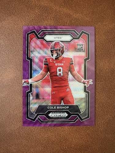 2024 Prizm Draft Picks Cole Bishop Purple Wave Prizm Refractor #179 Utah M/NM