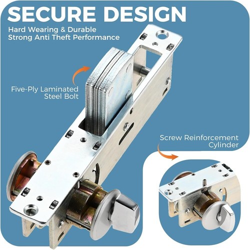 Storefront Door Mortise Lock Corrosion-Resistant Aluminum For Sliding Doors - Picture 3 of 7