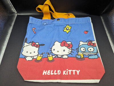 Sanrio Family Kawaii Tote Bag 8'' x 12'' Cute Canvas HK Hangyodon Pochacco