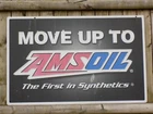 Vintage Move Up to Amsoil Layered Plastic Double Sided Sign