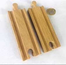 Track Straight 2Pc 14.1cm Train Brio Big Rigs Wood Wooden Kids Toy