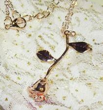 EXQUISITE ROSE GOLD FLOWER PENDANT - 1-1/2 INCHES - 18-INCH CHAIN