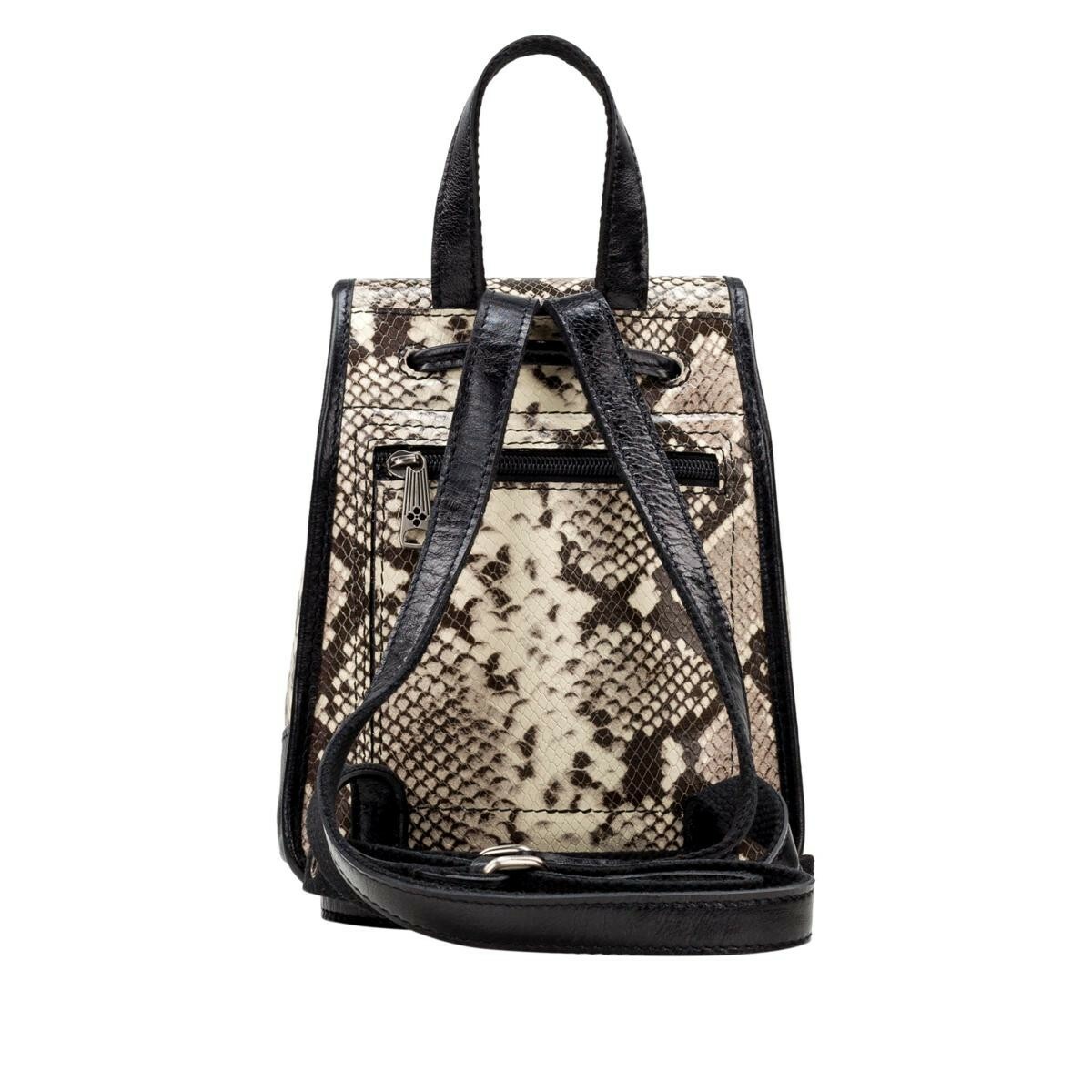 Patricia Nash Saracena Convertible Leather Backpack PYTHON 