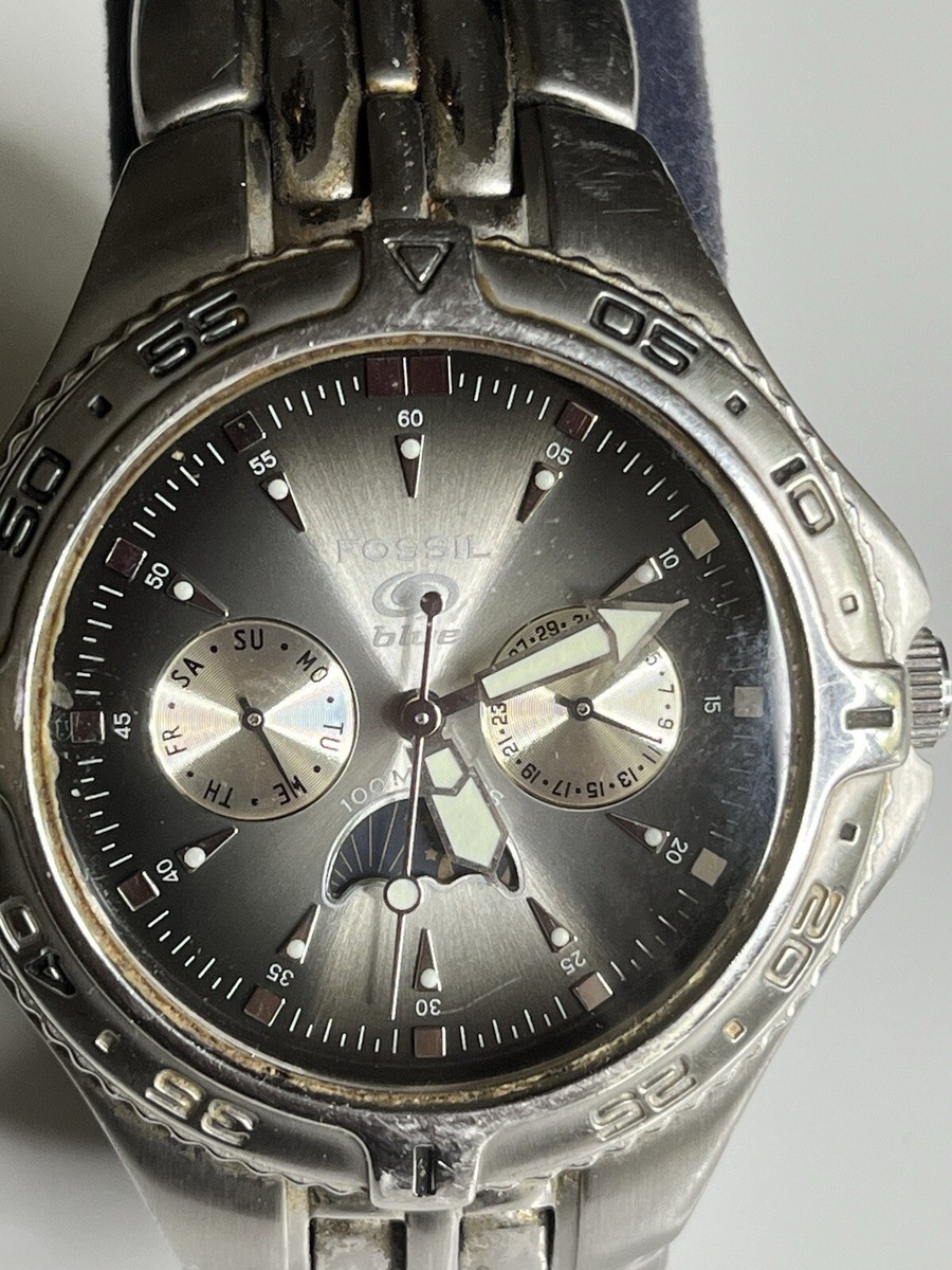 稼働品 FOSSIL BLUE フォッシル BQ-9172 FOSSIL Blue BQ-9270 All Stainless Steel Quartz Men's Watch