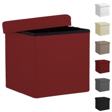 Pouf Puff Contenitore Poggiapiedi Ecopelle Pouff Quadrato Seduta Panca Baule