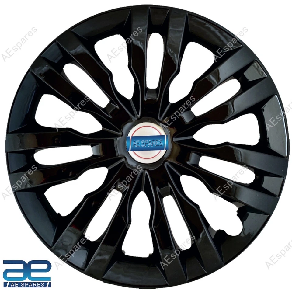 4x Tapacubos de rueda nuevos cubierta de plástico negro brillante 14" para Suzuki Swift Dzire S2u Foto 2 de 2