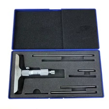 0-6" Depth Micrometer 4.0" Base Round Head Measuring Rods Machinist Gauge Tool