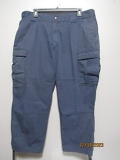 MEN'S 5.11 TACTICAL RIPSTOP ADJUSTABLE CARGO PANTS NAVY BLUE 2XL SHORT VGUC
