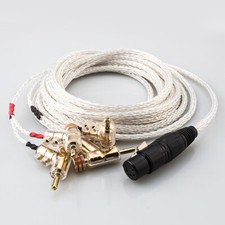 OCC Silver Plated HiFi Audio Speaker Cable 4Pin XLR Female to 4 Banana Connector