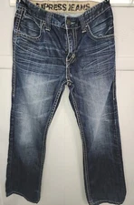 EXPRESS Kingston Classic Fit Reg Rise Boot Cut Jeans 30Wx30L PREOWNED