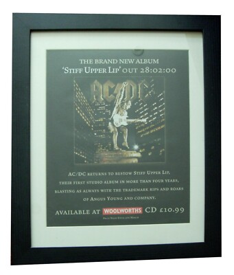 AC/DC+Stiff Upper Lip+POSTER+AD+ORIGINAL 2000+QUALITY FRAMED+EXPRESS GLOBAL SHIP
