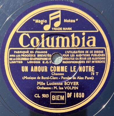 Lucienne Boyer: Viel / Eine Liebe wie unsere 78 Türme COLUMBIA DF 1650