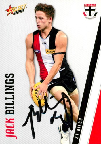 Signed 2015 St Kilda Saints AFL Select Footy Stars Card - Jack Billings - Picture 1 of 3