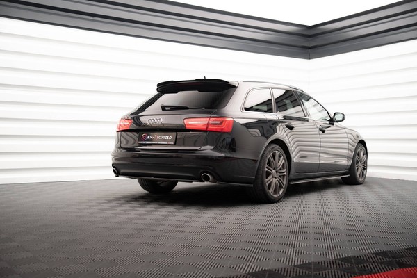 Heck Ansatz Flaps Diffusor V.2 FüR Audi A6 Avant C7 Schwarz Hochglanz Diffusor-image