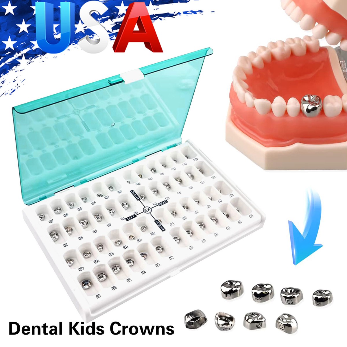 Dental Kid Primary Molar Crown Stainless Steel Pediatric Preformed