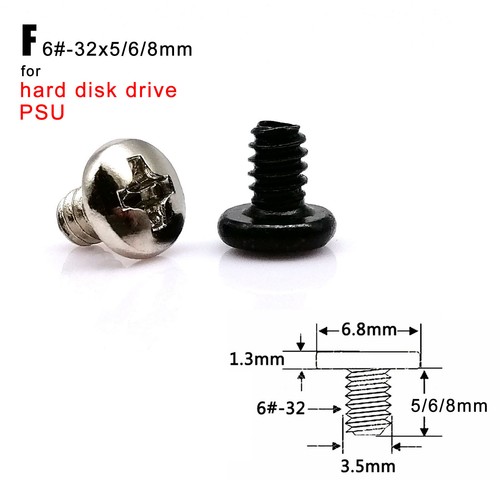 50pcs Computer PC Case HDD SSD Phillips Flat Round Head Repair Mount Screw Bolt - Picture 7 of 19