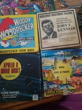 Lot of 4 Vintage 8mm Films.1.Rare Solemn J.F.K death and funeral film.3. Castle
