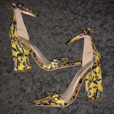 floral yellow heels