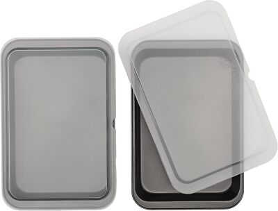 GoodCook Set of 2 Nonstick Steel 13'' x 9'' Cake Baking Pans x 9'', Gray 