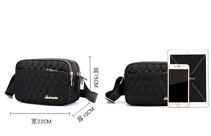 Ladies Small Square Soft Nylon Crossbody Messenger Bag