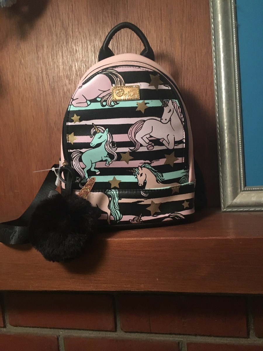 Betsy Johnson Pink Unicorn Small Backpack s-l400.jpg main image 2