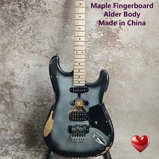 Electric Guitar Custom Build: Black Sunburst Relic ST Maple Fingerboard Chrome