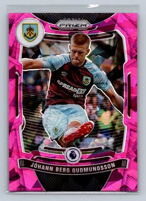 2021-22 Panini Prizm Premier League #69 Johann Berg Gudmundsson Prizms Pink Ice