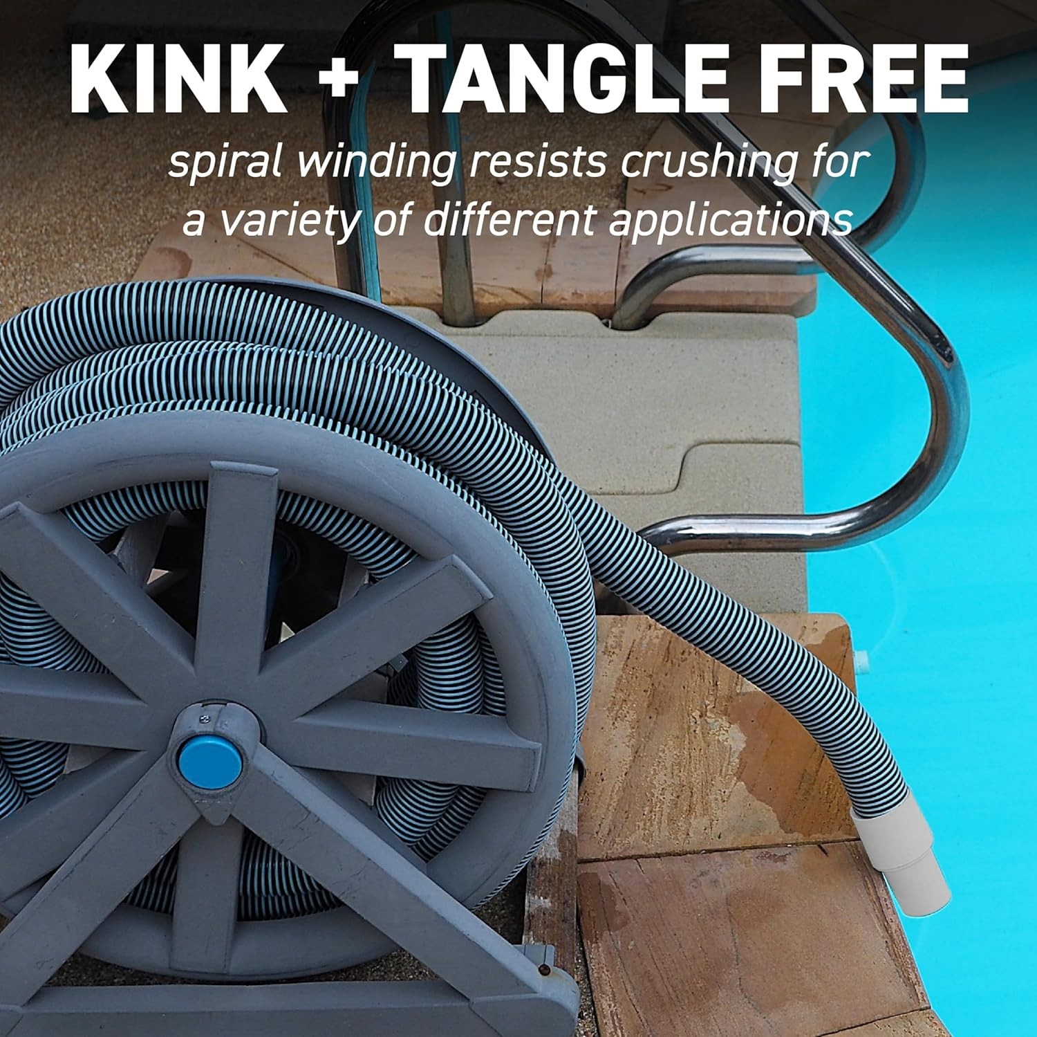 Kinkproof Design 36-Ft Pool Vacuum Hose with Swivel Cuff