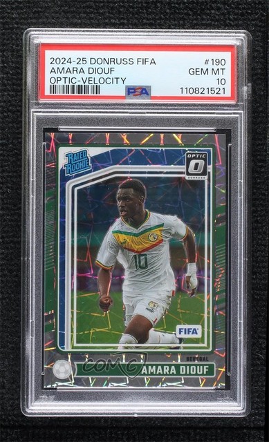 2024-25 Donruss FIFA Optic Rated Rookie Velocity Prizm Amara Diouf PSA 10 GEM MT