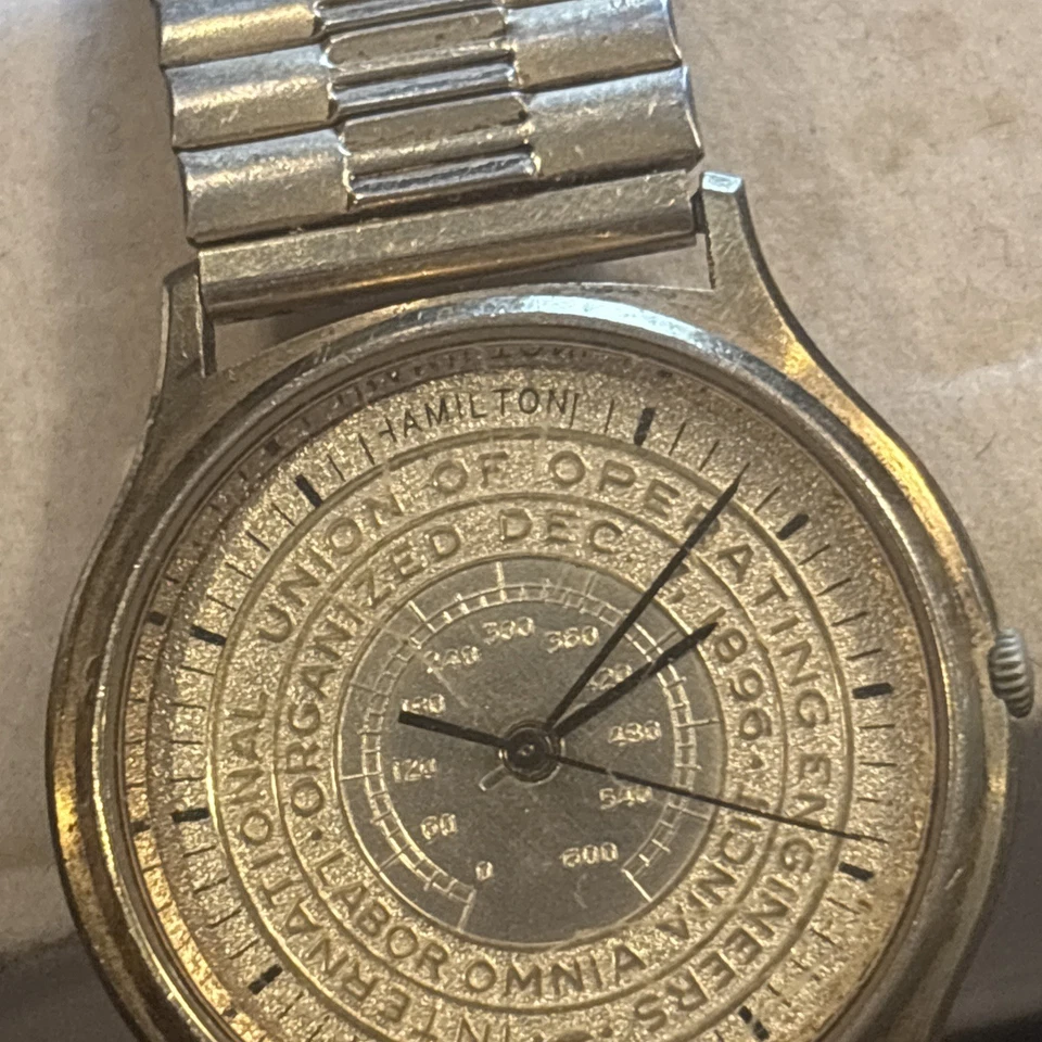 Reloj Hombre F49 De Colección Hamilton IBEW Unión Internacional Sin Probar COMO ESTÁ Foto 3 de 4