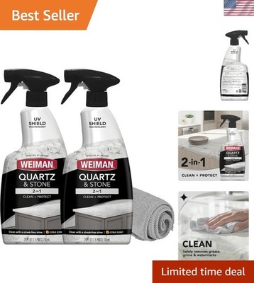 Quartz Cleaner Pack   24 Oz Citrus Spray & MicroFiber Towel for Radiant Surfaces