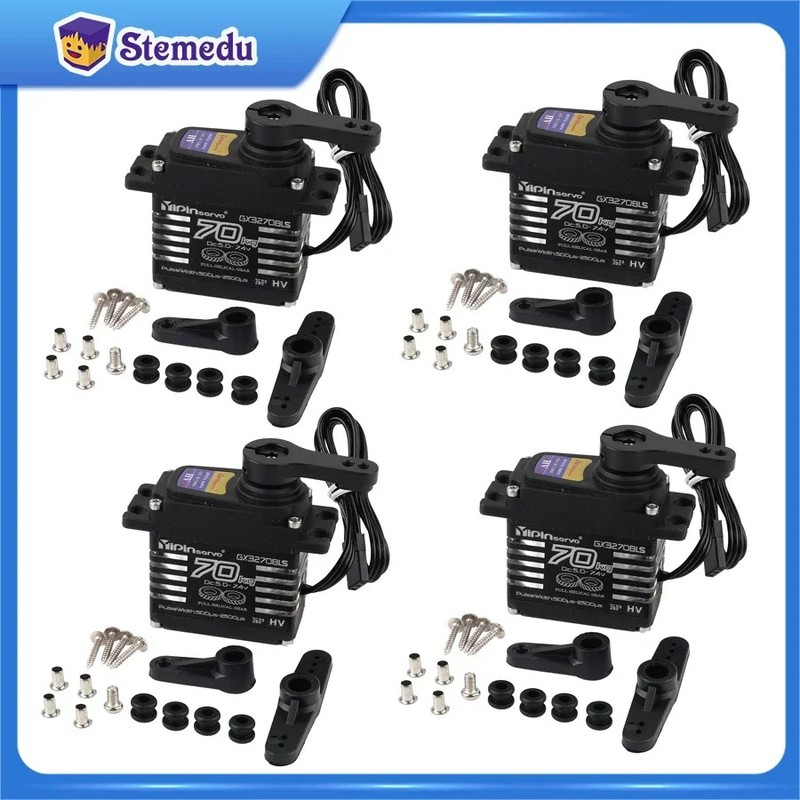 4PCS 70KG Brushless Digital Servo IP68 Waterproof Metal Gear 25T RC Crawler