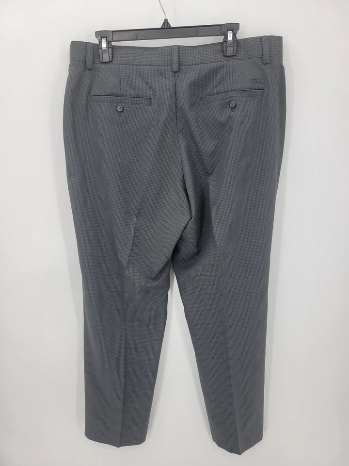 Izod 高尔夫裤男式 36x30 黑色灰色格子平底直筒性能 — 第 2/4 张图片