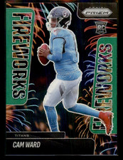 2025 Panini Prizm Cam Ward Fireworks Green Wave Prizm Rookie Card