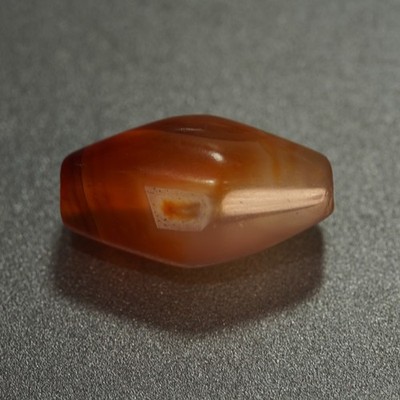 Authentic High-End Agate Bead, Banded Red Carnelian Collectible Loose Bead 6.3g