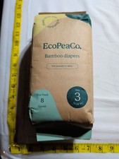 EcoPeaCo. Bamboo Diapers - 8 Ct Size 3 16-28 lbs - NEW