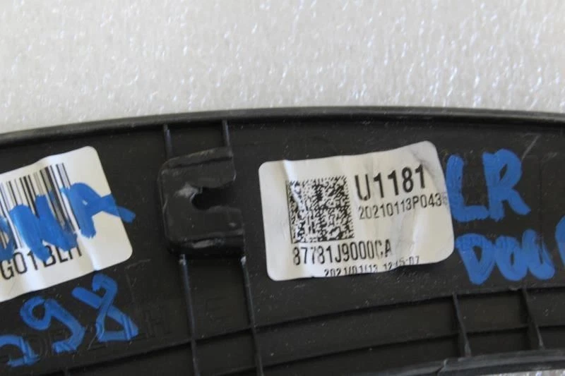 2018 2019 2020 2021 2022 HYUNDAI KONA LEFT REAR DOOR UPPER MOLDING TRIM - Image 4 of 4